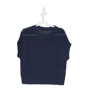 Banana Republic Factory 2024 Blue Cotton Blend Open Weave Sweater XS